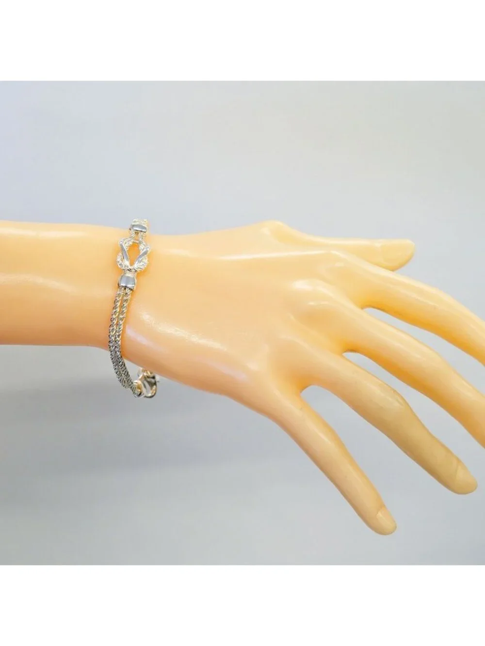 Tiffany & Co Bracelet Center Knot Double Rope 925 Sterling Silver